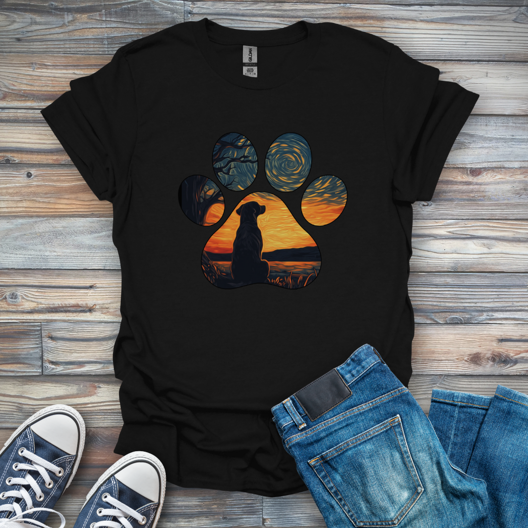 Dog In a Paw Print T-Shirt
