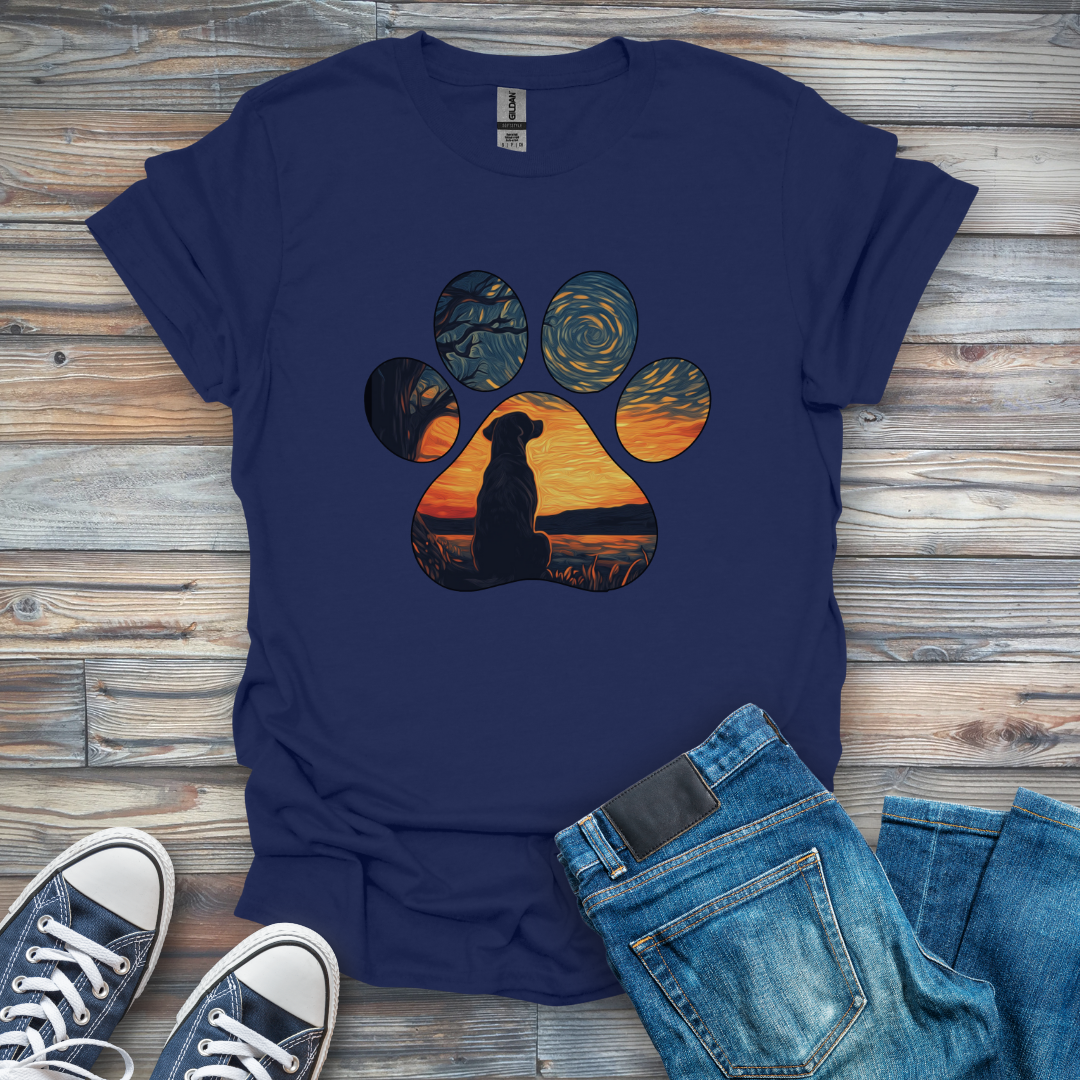 Dog In a Paw Print T-Shirt