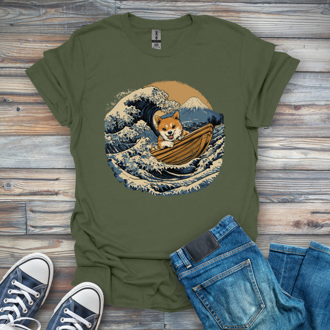 Shiba Inu In a Boat T-Shirt