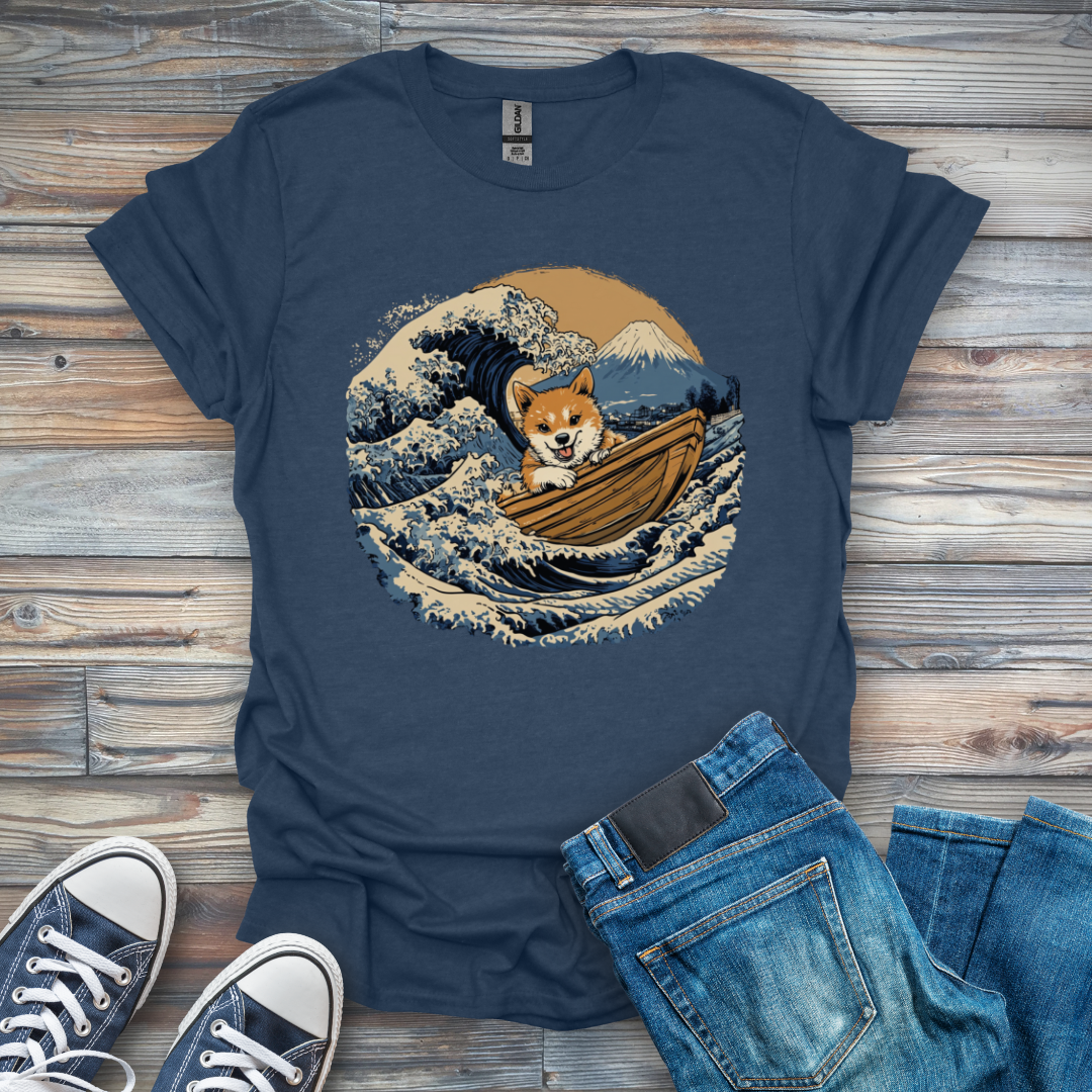 Shiba Inu In a Boat T-Shirt