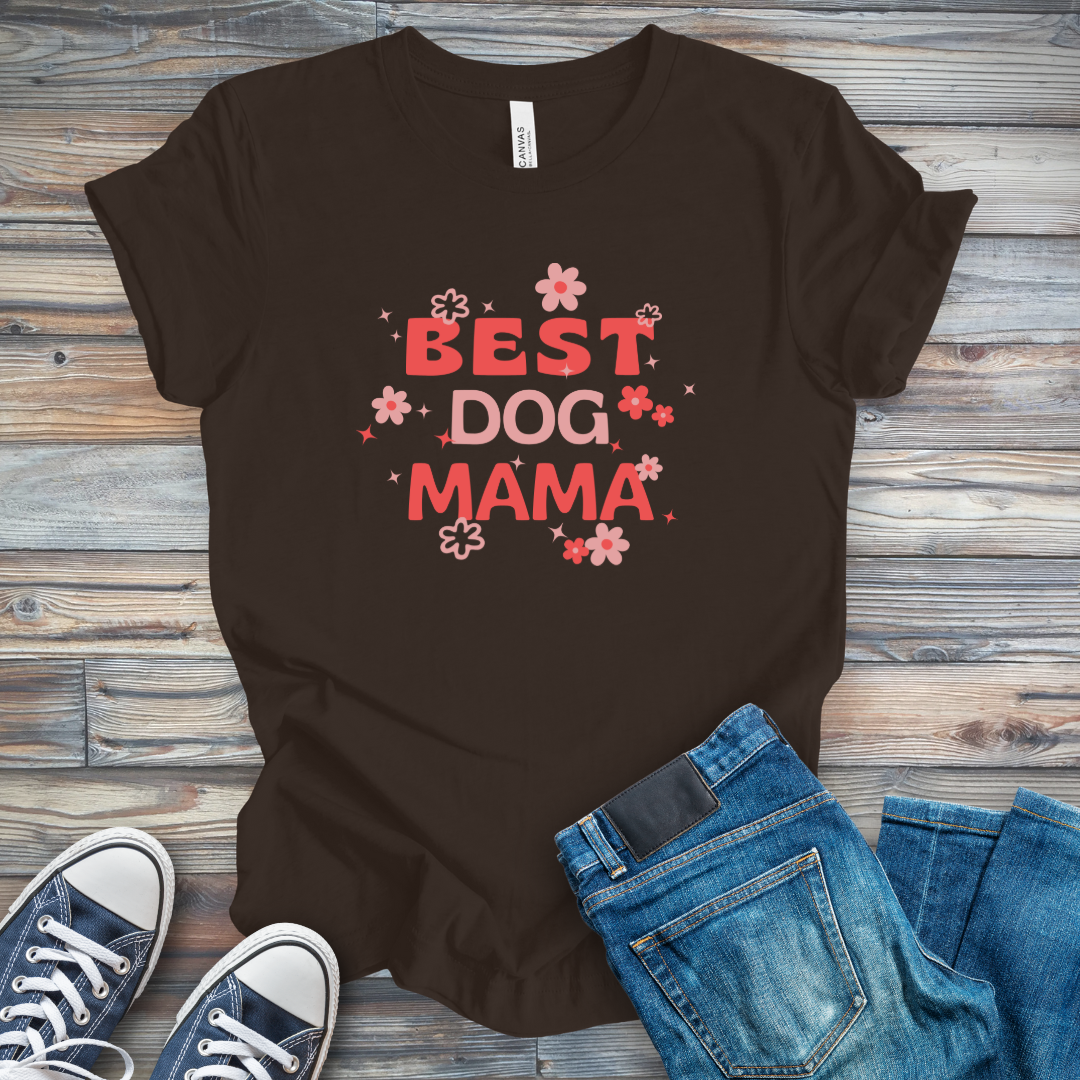 Best Dog Mama Floral T-Shirt
