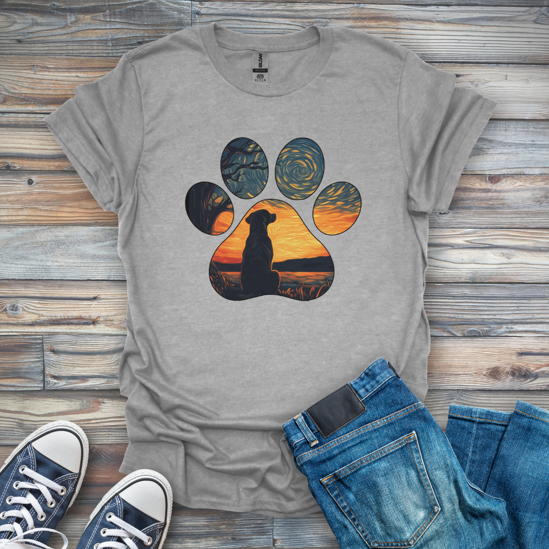 Dog In a Paw Print T-Shirt