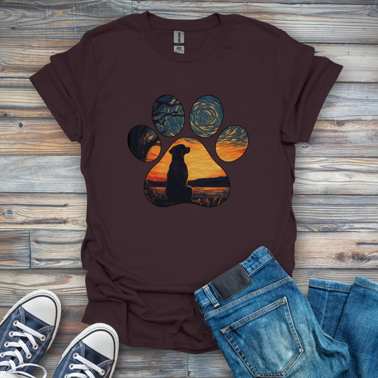 Dog In a Paw Print T-Shirt