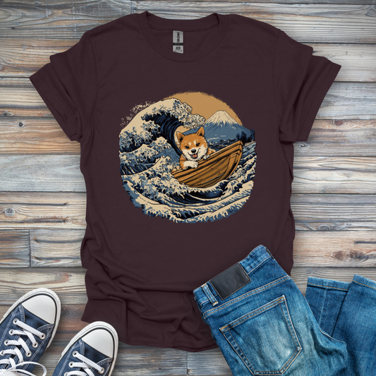 Shiba Inu In a Boat T-Shirt
