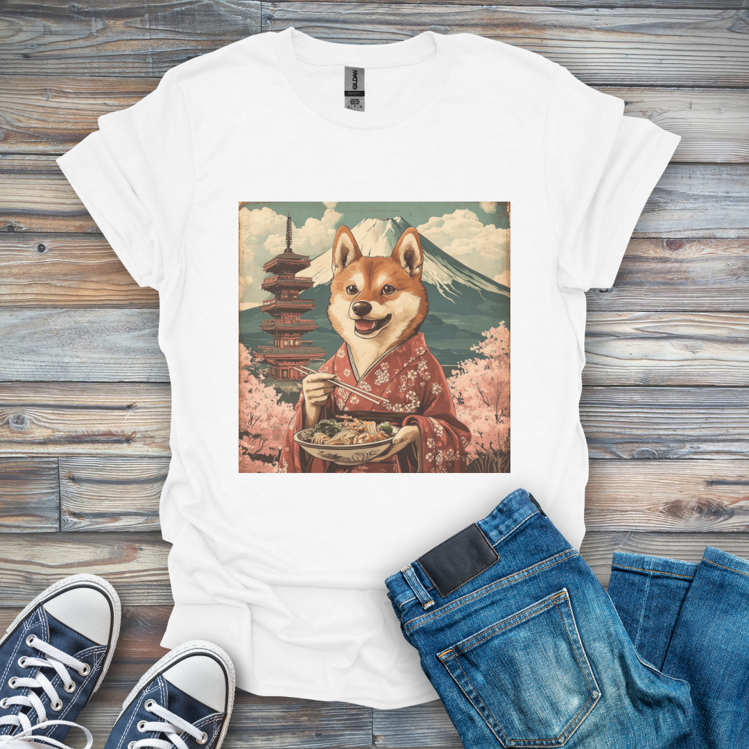 Vintage Oriental Kishu Ken Dog T-Shirt