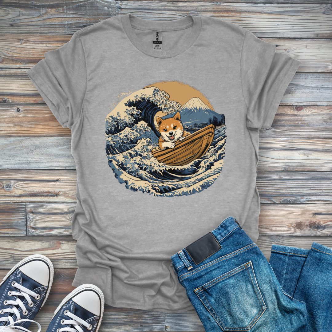 Shiba Inu In a Boat T-Shirt