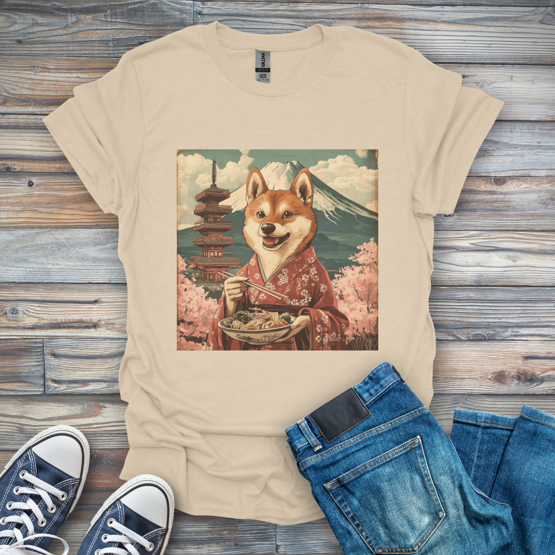 Vintage Oriental Kishu Ken Dog T-Shirt