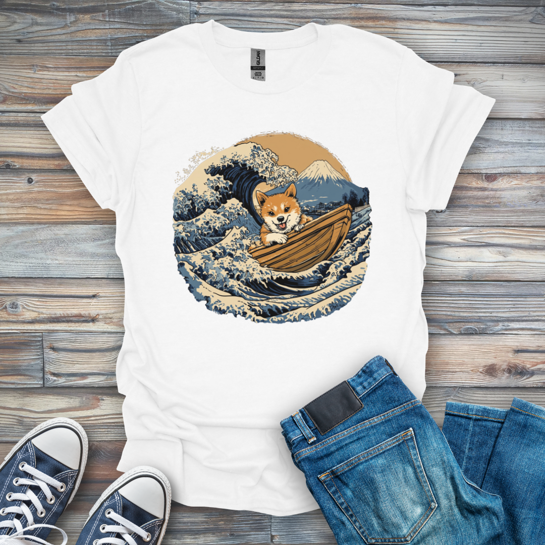Shiba Inu In a Boat T-Shirt