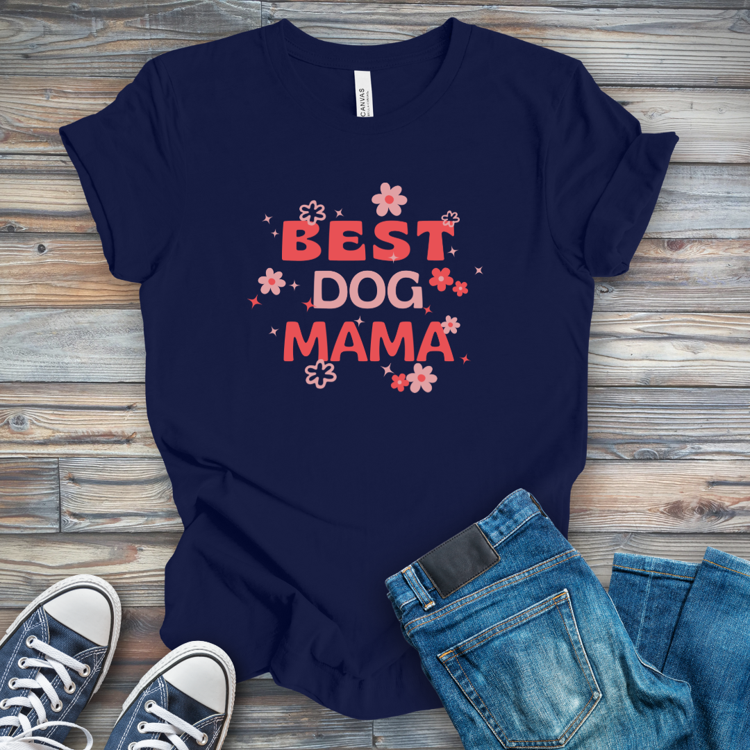 Best Dog Mama Floral T-Shirt