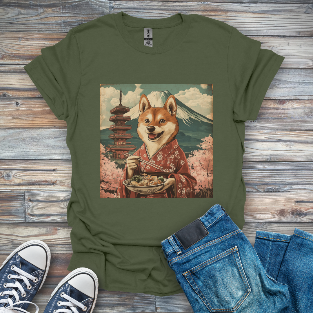 Vintage Oriental Kishu Ken Dog T-Shirt