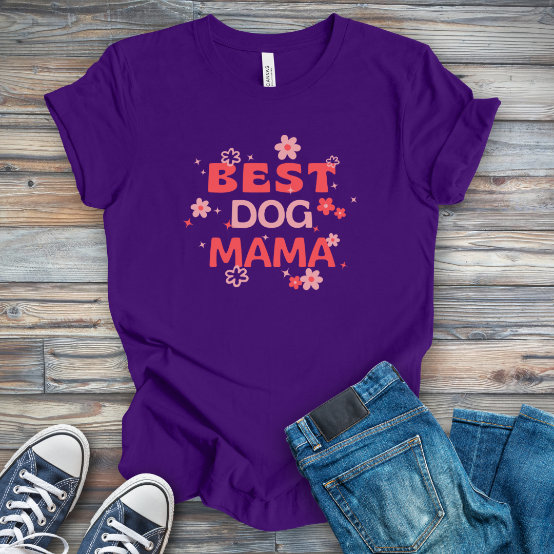 Best Dog Mama Floral T-Shirt